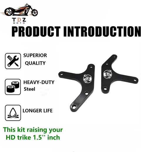 1.5 Inch Lift Kit for Harley Tri Glide Ultra FLHTCUTG Street Glide Trike FLHXXX Freewheeler Raises Rear Ride Height 1.5 Inches