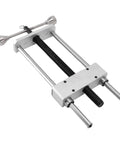 Heavy Duty CNC Machined Woodworking Vise Clamp Fixture For Workbench With Non Slip Grip Design, silver alloy steel structure.