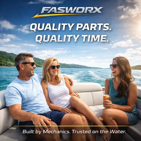 Throttle Control Box 881170A15 Side Mount Gen I For Outboards With 8 Pin 15 Ft Harness Power Trim Tilt Replaces 8M0178521 And 881170A1 By FASWORX On Sale Now
