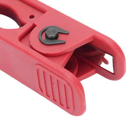 Fabater Auto Adjusting Wire Stripper Tool With Ergonomic Handle Features 360 Degree Rotation for precise crimping, close-up view of body and mechanism.