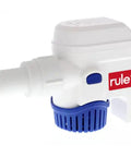 Automatic Submersible Bilge Pump 12V RM1100B 1100 GPH With Auto Sense Intelligence, side view showing threaded discharge