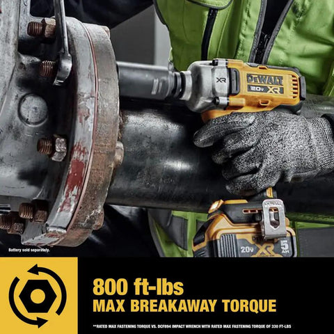 Heavy Hitter 20V Max Cordless Impact Wrench Half Inch Drive Bundle shows tool and battery with 800 ft-lbs torque during auto repair.