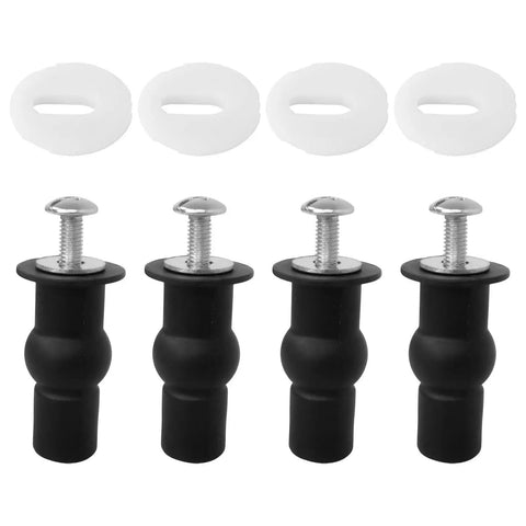 4 Pack Toilet Seat Bolts Kit With Hinge Screws And Expanding Rubber Top Nuts For Easy Install And Universal Fit Mounting Hardware
