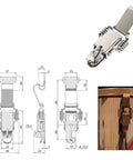 Top Tier Heavy Duty Toggle Latch Hasp With Premium 304 Stainless Steel Locking Clamp And Spring Loaded Toolbox Buckle Fasteners, Industrial Double Hook Clasp For Cabinets And Heavy Gear, 48mm