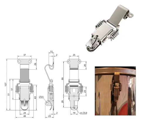 Top Tier Heavy Duty Toggle Latch Hasp With Premium 304 Stainless Steel Locking Clamp And Spring Loaded Toolbox Buckle Fasteners, Industrial Double Hook Clasp For Cabinets And Heavy Gear, 48mm