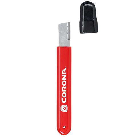 Handheld Garden Tool Sharpener with Tungsten Carbide Blade for Pruning Shears, Loppers, Hedge Clippers, red handle with black cover