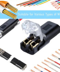 50 Pack Double Wire Plug In Connectors With Locking Buckle For LED Strip Lights Quick Clip Fasteners