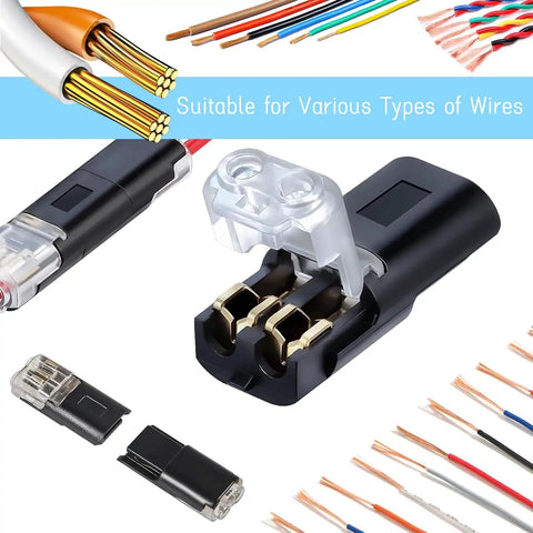 50 Pack Double Wire Plug In Connectors With Locking Buckle For LED Strip Lights Quick Clip Fasteners