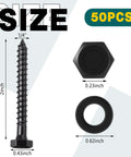 Heavy Duty Wood Lag Screws Set One Quarter Inch By Two Inch Hex Head Lag Bolts With Washers Fifty Counts Carbon Steel Black Zinc Plated