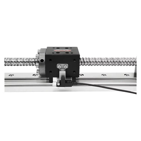 Close-up of Pro Grade Linear Guide Table Rail Sliding Table With XYZ Axis Ball Screw Linear Stage Mobile Work Table 80mm Wide 650mm Travel
