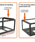 Open Air PC Test Bench Open Frame Chassis For DIY Rigs Stackable shown in two configurations; stacked and standalone orientations.