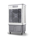 Kick Serious Sweat With This Hella Badass Evaporative Swamp Cooler Featuring Garden Hose Auto Fill 4800 Cfm 90 Swing And 8 Hour Timer For Patio Garage Commercial Cooling Chill, compact design with wheels.
