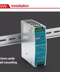 DIN Rail 12V DC 10A Power Supply For Control Panels And Automation, 120W Switching Converter, Input 85 to 264VAC, Output 12V DC, Easy Mount On DIN Rail, High Efficiency And Rock Solid Regulation For PLC Pros, 35mm rail mount