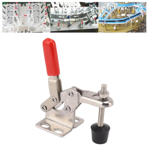 Toggle Clamp Latch for Woodworking and Welding, One Hand Operation, Stainless Steel Push Pull Lever Fastener with Plastic Handle