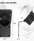 Heavy Duty Wall Mount Charger Holder For SAE J1772 EV Chargers With Universal J1772 Plug Organizer side and front view