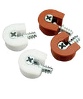 100 Pack Threaded Cam Lock Furniture Stud Pins Reddish Brown 18mm Heavy Duty mixed metal and plastic connector pieces stacked.