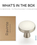Slick Brushed Nickel Cabinet Knobs Rock Solid Zinc Pulls Single Hole Mount Quick Swap For Kitchen Drawers Fresh Home Hardware Upgrade Smooth Grip 10 Pack with box and screw