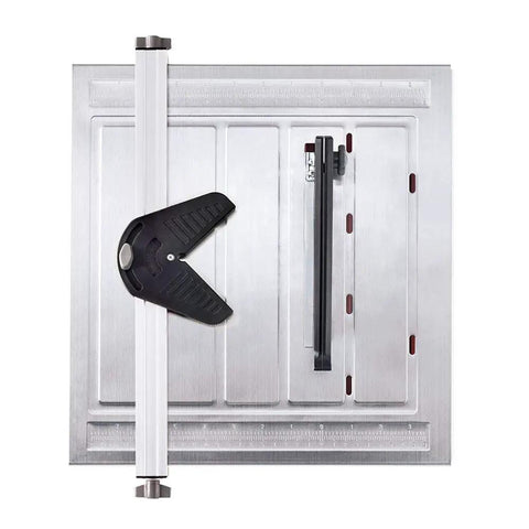 Heavy Hitter 7 Inch Wet Tile Saw With Rust Proof Stainless Top and Adjustable Rip Fence for Smooth Cuts on Ceramic Porcelain and Stone - Top View
