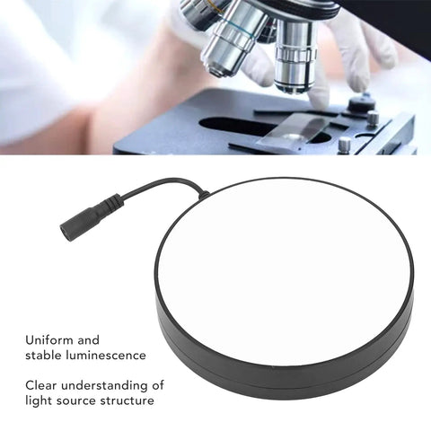 Pro-Grade Microscope LED Ring Light With 0-100% Dimming And Adapter For High CRI Natural Illumination shown in lab setting
