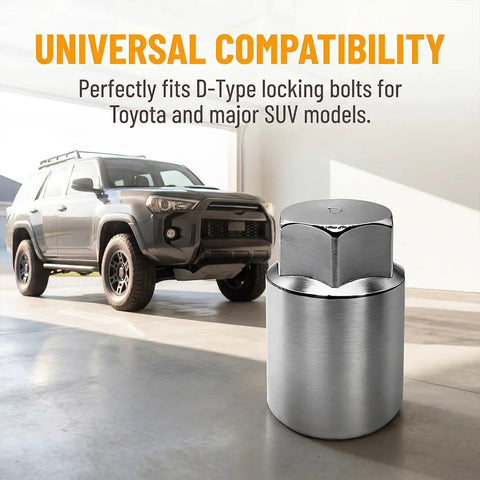 Heavy Duty Wheel Lock Nut Removal Tool Kit With Anti Theft Socket Adapter displayed with SUV in the background