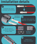 Installation guide for Straight Up Heavy Duty Anderson Battery Connectors 600V 50A Quick Release Power Plug Kits with wiring steps.