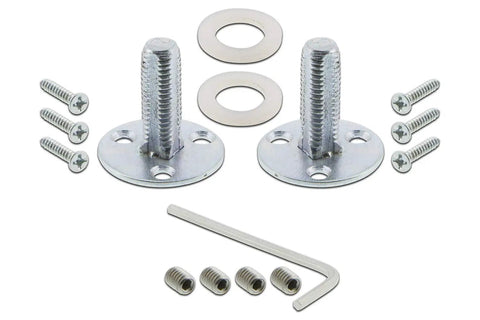 Installation kit for Classic Rosette With Oval Fluted Crystal Glass Knob, Double Dummy Door Hardware in Satin Nickel Finish