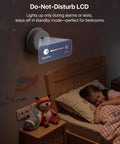 2-in-1 Smoke And Carbon Monoxide Detector With Display, 10 Year Battery, UL 217 And UL 2034 Certified, Model SC01 installed on bedroom wall