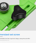 Ultimate 15 Piece Diamond Hole Saw Kit With Double Suction Jig Fits All Sizes From 6 To 50mm For Smooth Drilling On Tile Glass Marble Granite Porcelain And Ceramic Without Slipping Or Cracking In Wet Or Dry Conditions, green suction jig close-up
