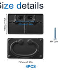 Size details of 4 Pack Black Zinc Alloy Furniture Ring Pulls And Antique Style Cabinet Drawer Pulls with dimensions and screw size