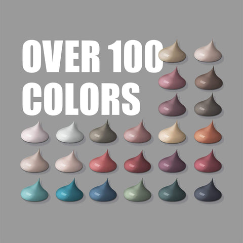 Palette showcasing over 100 colors of WeatherMaster Metal Roof Sealant Silver Premium Polymer Caulk for various metal surfaces.