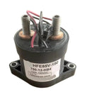 Heavy Duty Dc Contactor Relay Hfe85v-150 150Amp 750Vdc 12Volt Switching Coil for EV charging with terminals and wires.