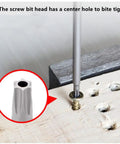 Solid T8 Torx Security Bits With One Quarter Inch Hex Shank Three Inch Long Magnetic Driver Set Featuring S2 Steel, close-up of bit in screw.
