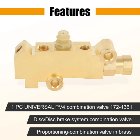 Badass Brake Proportioning Valve For Four Wheel Disc Systems in brass for classic trucks and muscle cars, detailed view.