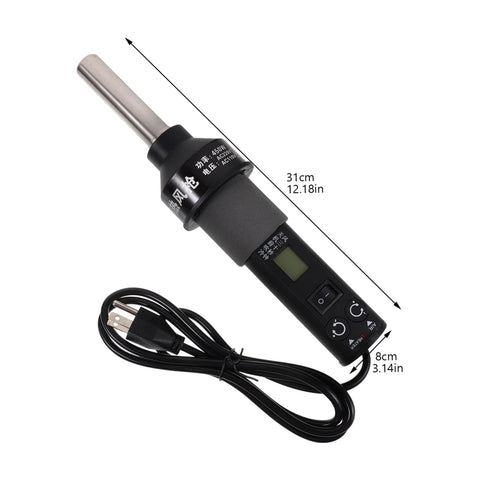 110V Portable Heat Gun For Desoldering And Soldering With Adjustable Air Flow And Temperature, black power cord
