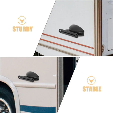Sturdy Nylon RV Door Catch Holders For Motorhomes Trailers Camper Van Retainers with pressure resistance on camper walls.