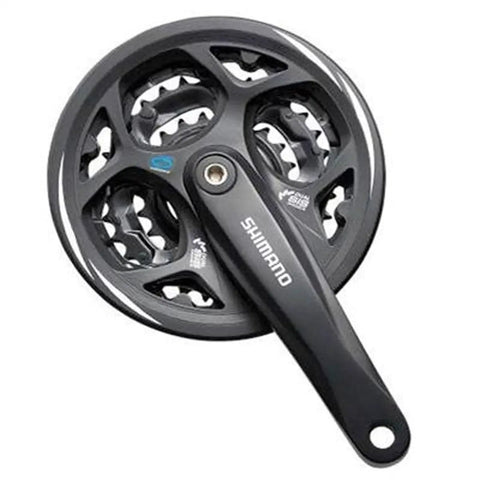 Altus 42/32/22T Square Taper Bike Chainset 175 Mm For 7/8 Speed Mountain And Trekking Bikes With Hyper Drive SG-X Rings visible in black