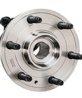 Close-up of 4WD Front Wheel Bearing Hubs Assembly Set For Chevy Silverado 1500, showing hub bolts and central bearing
