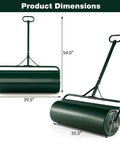 Heavy Duty Lawn Roller Drum For Push Or Tow Behind Tractor, Rust Resistant Powder Coated Metal Frame with dimensions