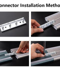 Installation process for Gold Double Row Ceiling Curtain Track System Whisper Quiet Heavy Duty Aluminum Sliding Curtain Rail.
