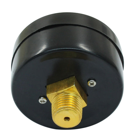 Two Pack 2 Inch Air Pressure Gauges For Air Compressors One Quarter Inch NPT Center Back Mount Brass Connection