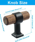 Walnut Cabinet Pulls 4 Pack T Bar Knob Handles With Screws 40mm Wood Drawer Pulls For Kitchen Cupboard Cabinet Doors Dresser Knobs