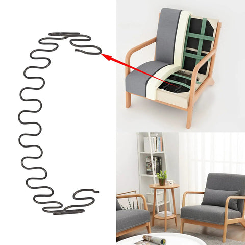 20 Inch Sofa Replacement Springs With 8 Heavy Duty S Clips And A Durable Back Bend Design For Quick Furniture Repair showing zigzag springs in couch frame.