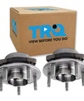 Two Piece Front Left And Right Wheel Bearing And Hub Assembly Set For AWD Vehicles Drop In Replacement Direct Fit Compatible With 2020 To 2022 Buick Encore GX, 2020 Buick Regal TourX, 2020 Cadillac CT4, 2021 Chevrolet Equinox shown with packaging box
