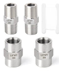 304 Stainless Steel Pipe Fitting Set Hex Nipple And Hex Coupling 3/8 In NPT Male To 3/8 In NPT Female Heavy Duty connectors