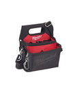 Straight Up Tough Electrician Work Pouch Made From Heavy Duty 1680 Denier Nylon With Puncture Resistant Pocket Quick Adjust Belt And Comfortable Hip Pad For Boss Level Tool Carry, showing pockets and handles.