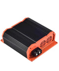 Heavy Duty DCDC Battery Charger For Rv Camper Truck And Jeep Powers Up Lithium LiFePo4 And Lead Acid Batteries At 12 Volt 20 Amp, orange and black design.