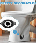 2 Pack Ceramic Bird Toilet Bolt Covers Straight Up Hide Rusty Floor Screws Smooth As Butter While Boosting Your Bathroom Vibes With Fly Decorative Screw Caps And Chic Home Fixtures, black ceramic bird bolt cap mounted on toilet.