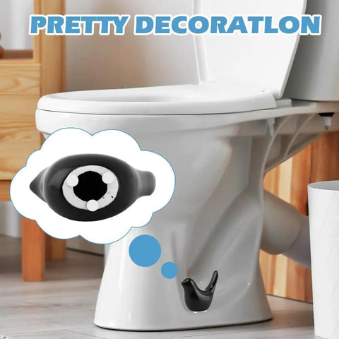 2 Pack Ceramic Bird Toilet Bolt Covers Straight Up Hide Rusty Floor Screws Smooth As Butter While Boosting Your Bathroom Vibes With Fly Decorative Screw Caps And Chic Home Fixtures, black ceramic bird bolt cap mounted on toilet.