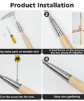 Step-by-step guide for assembling Japanese Weeding Sickle Long Handle Garden Hoe With A Durable Ash Wood Handle Back Friendly Backyard Tool