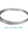 Stainless steel tubing coil, 1/4 in OD x 10 ft, 304 welded tubing, Amazon brand